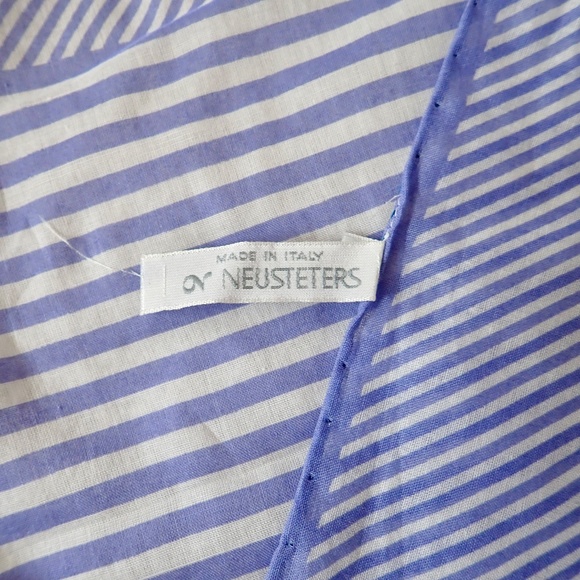 Neusteters Blue White Cotton Seagull Scarf Made in Italy 22" Sq MCM Original Tag - Picture 14 of 16